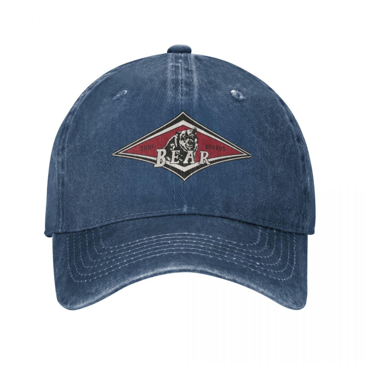 Vintage Surfing Bear Big Wednesday Kult Surfboard Surf Logo Diamant Retro T-Shirt Baseball Cap Sun Cap Beach Unisexs Cap Damen