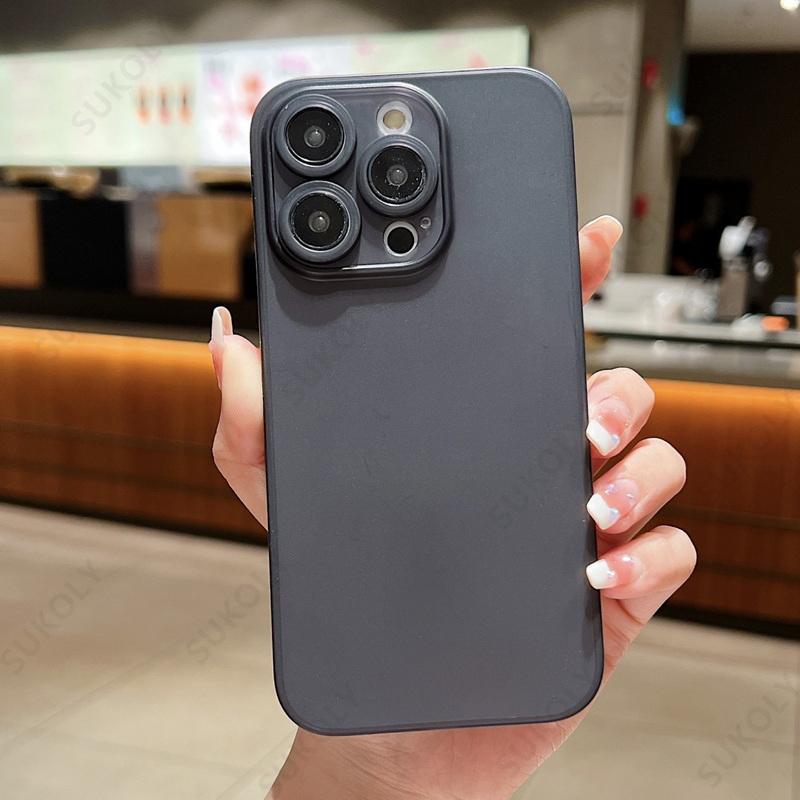 Einfarbige ultradünne matte Handyhülle für iPhone 17 Pro Max 17 Air 16 15 14 13 Transparente Hülle Coque iPhone Air schwarz
