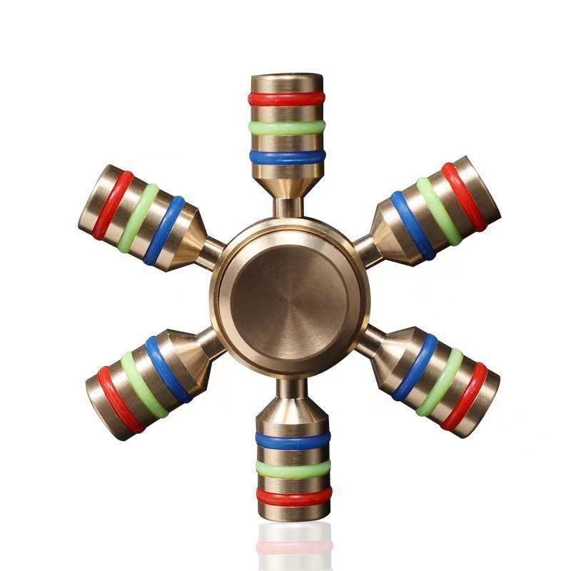 Messing-Fidget-Spinner, Metall-Regenbogen-Spinner, Kupferlager-Spinner für Autismus, Erwachsene, Anti-Stress-Handspinner, Spielzeug-Spinner