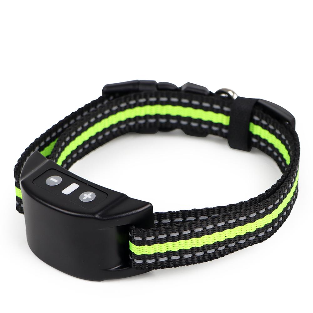 Automatisches Anti-Bell-Halsband Hundetraining Halsbänder Statischer Schock 7 Empfindlichkeitsstufen Nylonhalsband Haustierbedarf Digitales Display Halsband fluoreszierende grün