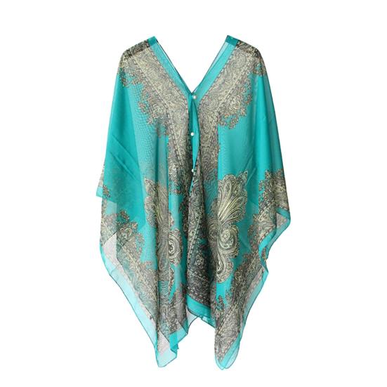 Frauen Sommer Strand Bikini Cover Up Lose Chiffon Bluse Schal Schal mit Knöpfen