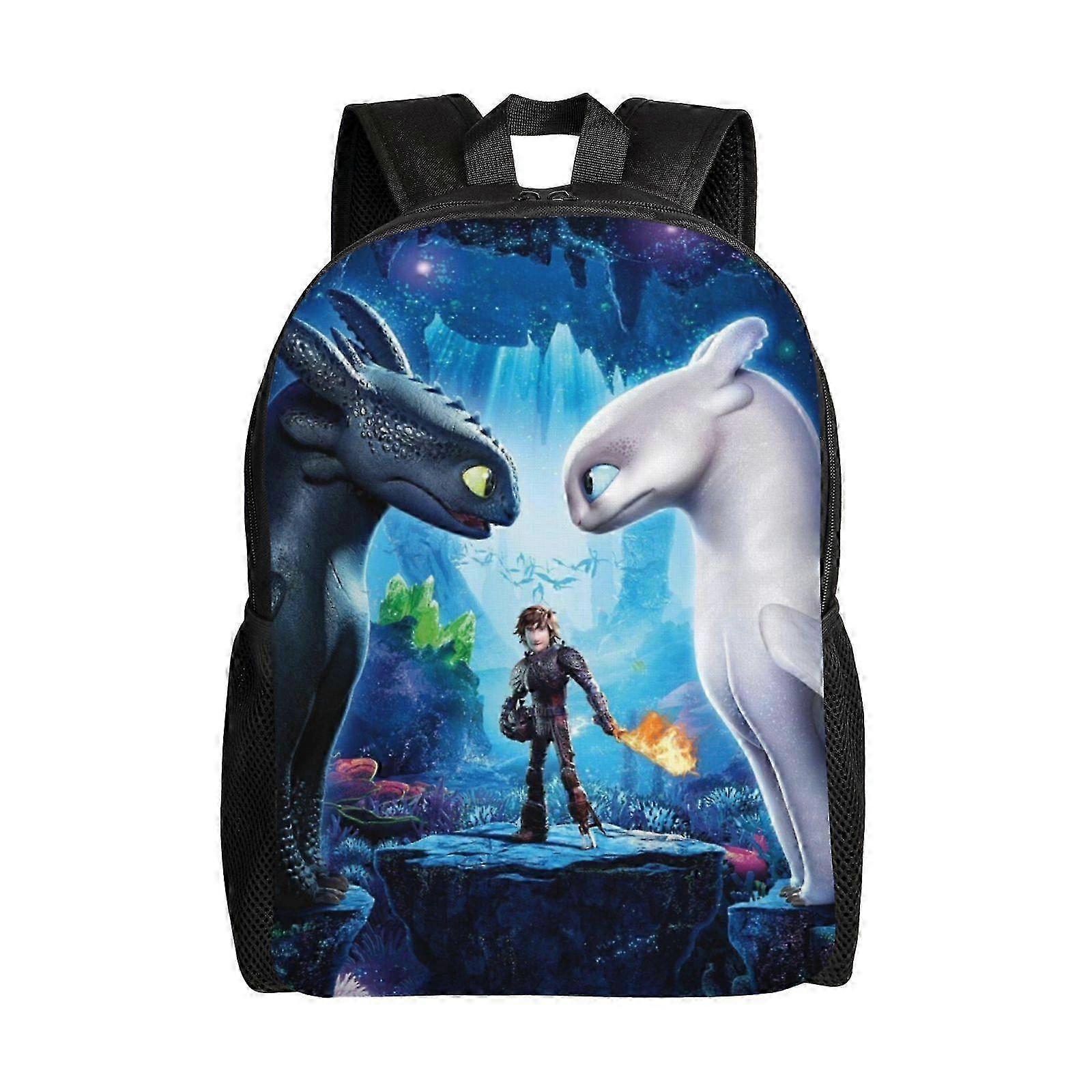 Kinder Wie man ein Drache zähmt Ohnezahn Rucksack Wasserabweisend College Schultaschen Buchtasche Reise Wandern Camping Tagesrucksack-XTYD318 25-26