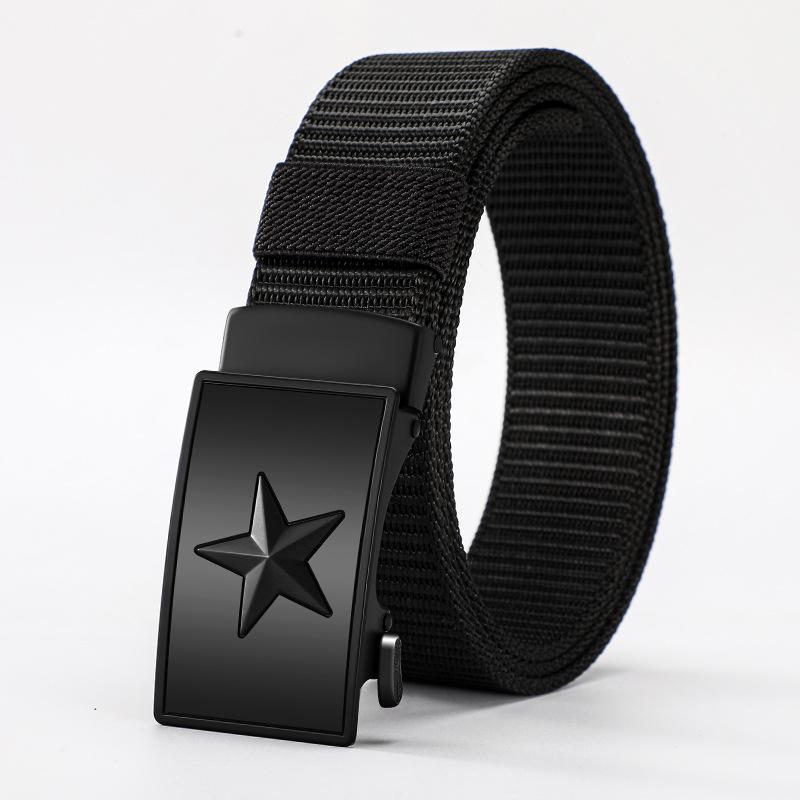 Spezialgürtel für militärisches Training Legierung Zahnloser Automatikverschluss Gürtel Bequem Und Atmungsaktiv Outdoor-Training Freizeit Taktischer Gürtel 120cm schwarz