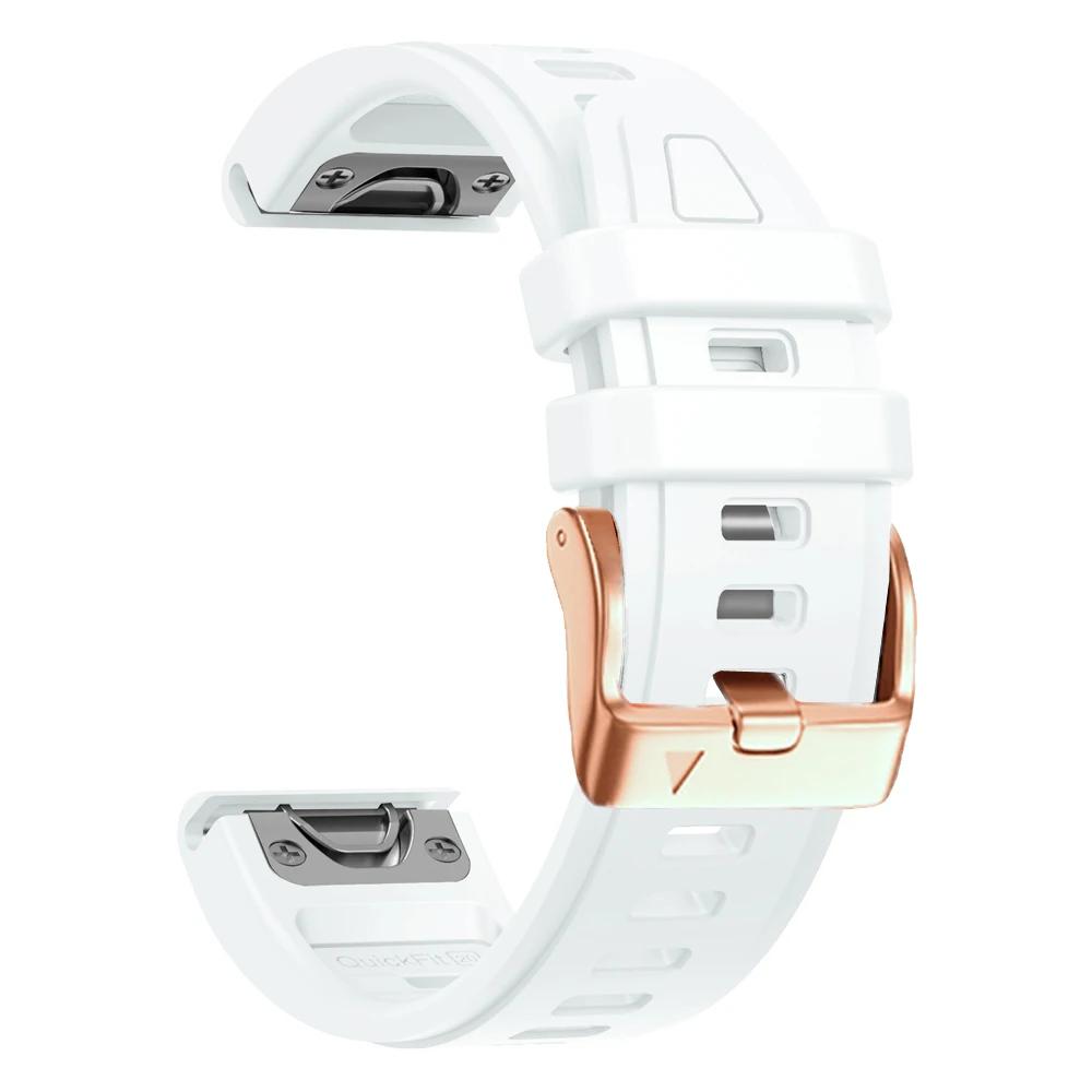 Armband 20mm Für Garmin Fenix 8 43mm 7S 6S Pro 5S Plus Silikonband Für Epix Pro Gen 2 42mm Armband Frau Armband Ersatz Quickfit 20mm weiß