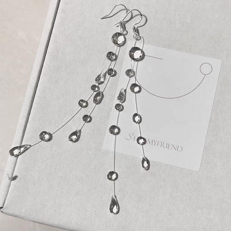 Mode Wassertropfen Halskette Transparente Regentropfen Ohrringe Schlichte Quasten Ohrringe Halskette Armband Nische Personalisierter Schmuck