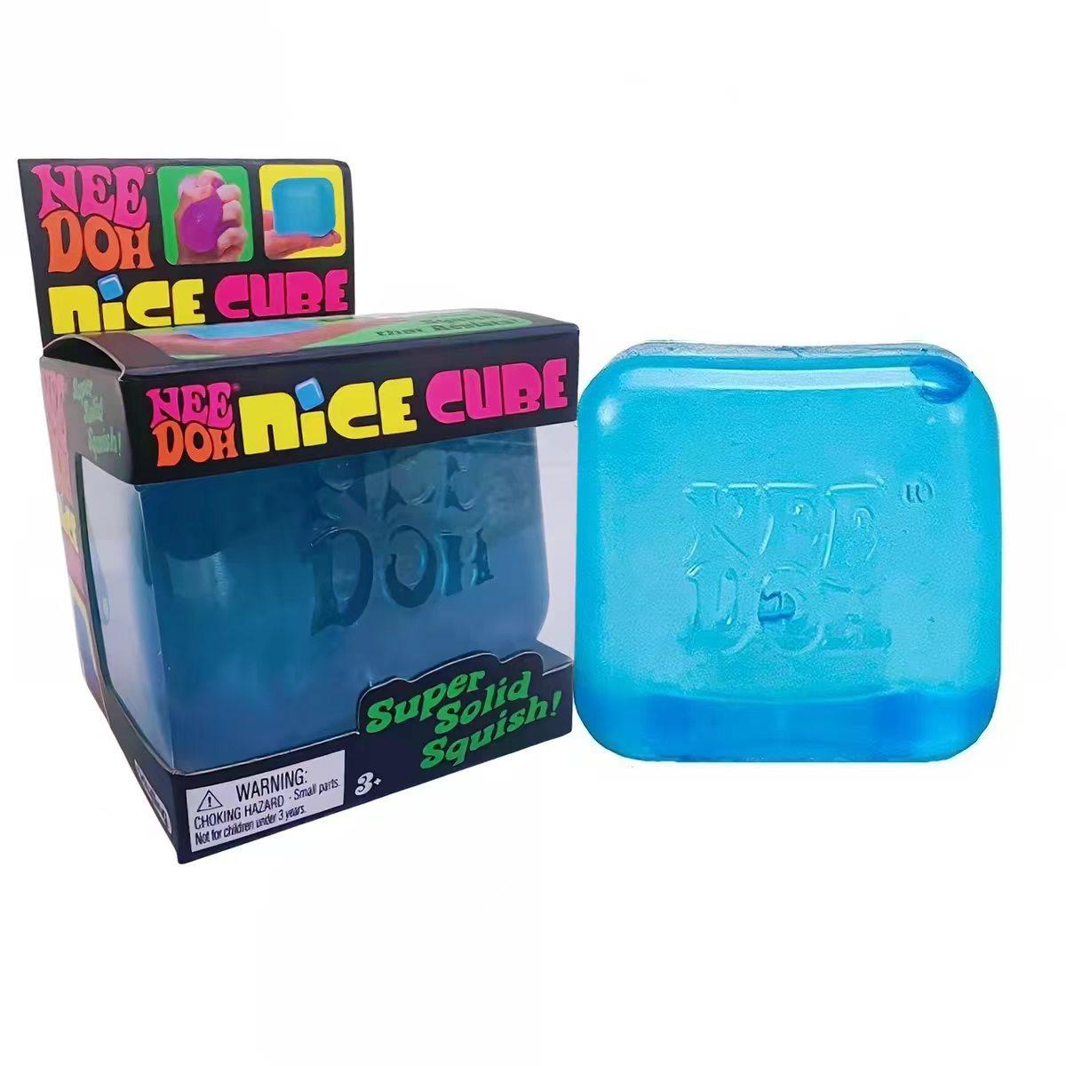 NeeDoh Nice Cube Squishy Stressabbau Spielzeug Weicher Würfel Sensorisches Fidget Quetschball für Kinder Jugendliche Erwachsene Rot Lila Blau