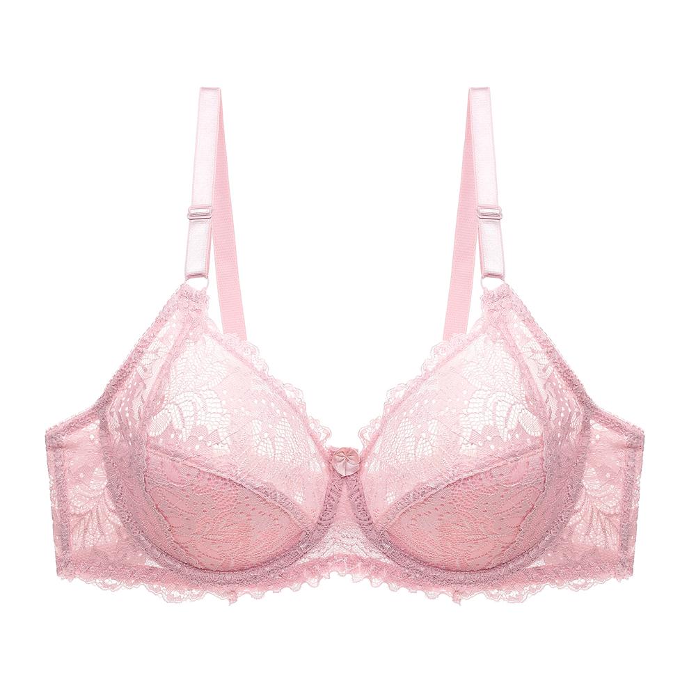 Damen-BH, Spitze, Blumen-Bralette, Dessous, Bügel-BHs, ungefüttert, Unterwäsche, Büstenhalter in Übergröße 85C rosa