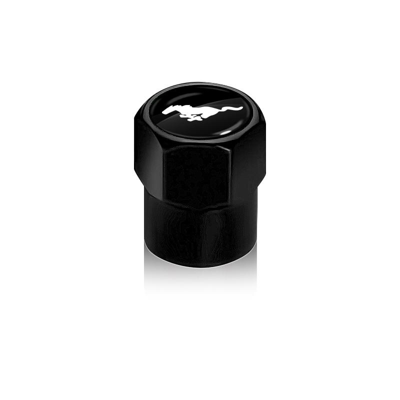 4 Stück Auto Ventilkappenkappen Abdeckung Wasserdicht Auto Styling Autozubehör Für Ford Mustang Spoiler Shelby GT 350 500 Cobra e Focus 2 3 MK3 Kuga Mustang schwarz