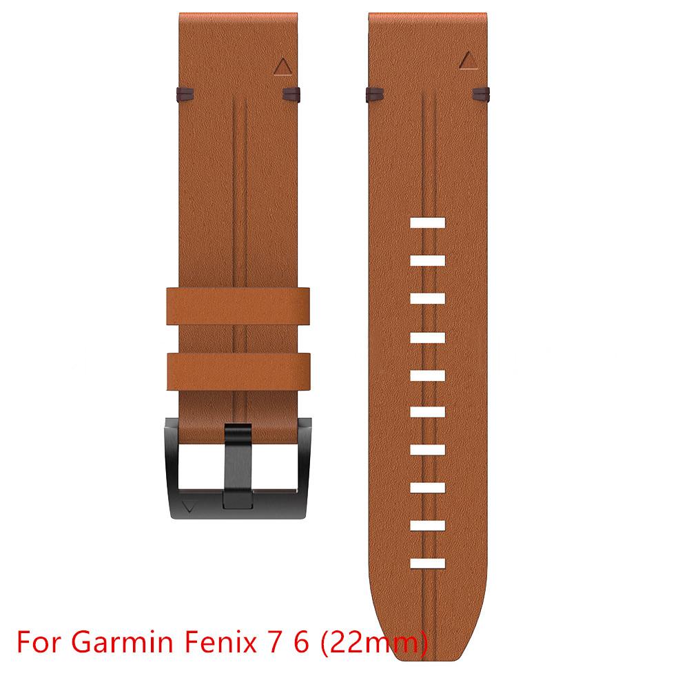 Uhrenarmbänder 20/22/26mm Lederarmband mit Schnellverschluss für Garmin Fenix 7X 7 6 6X 6 6S Pro 5X 3HR For 22mm