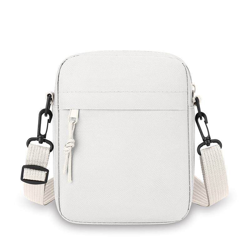 Einfache Herren-Tasche Unifarbene Schulter-Mini-Kleine Quadratische Tasche Freizeit-Schultertasche Umhängetasche Tragbare Handy-Tasche white