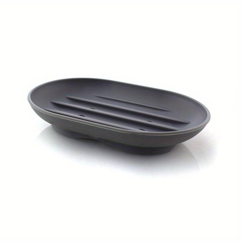 Tragbare Seifenschale, Platte, Badezimmer, Silikon, flexibler Seifenhalter, Reisehalter, neue Mode, Süßigkeitenfarbe, Badezimmer, Seifenschale 1pc grau