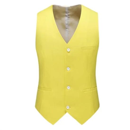 2024 luxus Männer Hochzeit Anzug Westen Neue Mode Männlich Schlank Einfarbig business Büro Große Größe Formale Anzug Weste Männer gentleman XXXL gelb