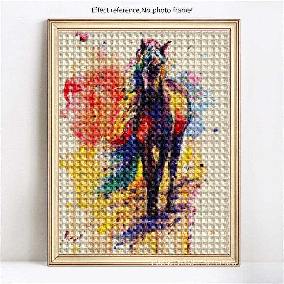 Diamantmalerei Stickerei Pferd Diamant Mosaik DIY Volle Runde Handarbeit Kreuzstich 20X30CM