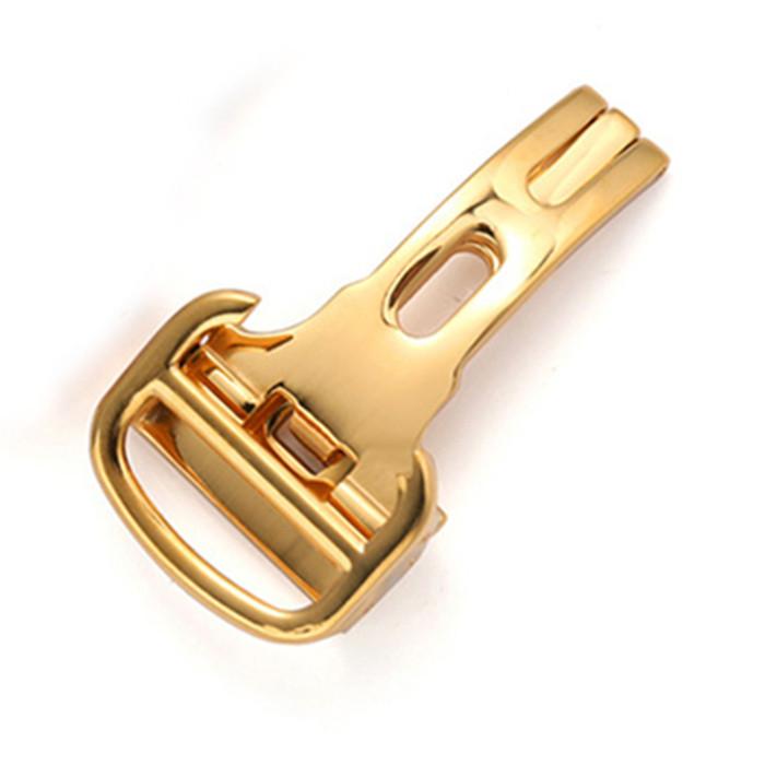 12 14mm 16mm 18mm 20mm Metalluhrschließe für Cartier-Uhr, blaues Ballonarmband, Schmetterlingsfaltschließe, Edelstahlschnalle 14mm gold