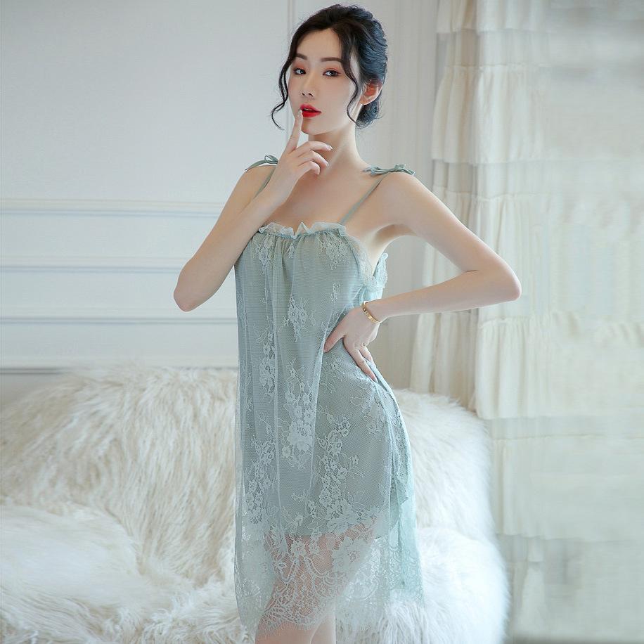 Sex Unterwäsche Zuhause Boudoir Versuchung Spitze Fett MM Große Größe Umstandsmode Strumpfhalter Pyjama Nachthemd Set One Size grün