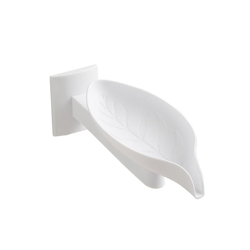 Neue Blattform Seifenkiste Ablauf Seifenhalter Box Bad-Accessoires Toilette Wäsche Seifenkiste Bad Lieferungen Tablett Gadgets weiß