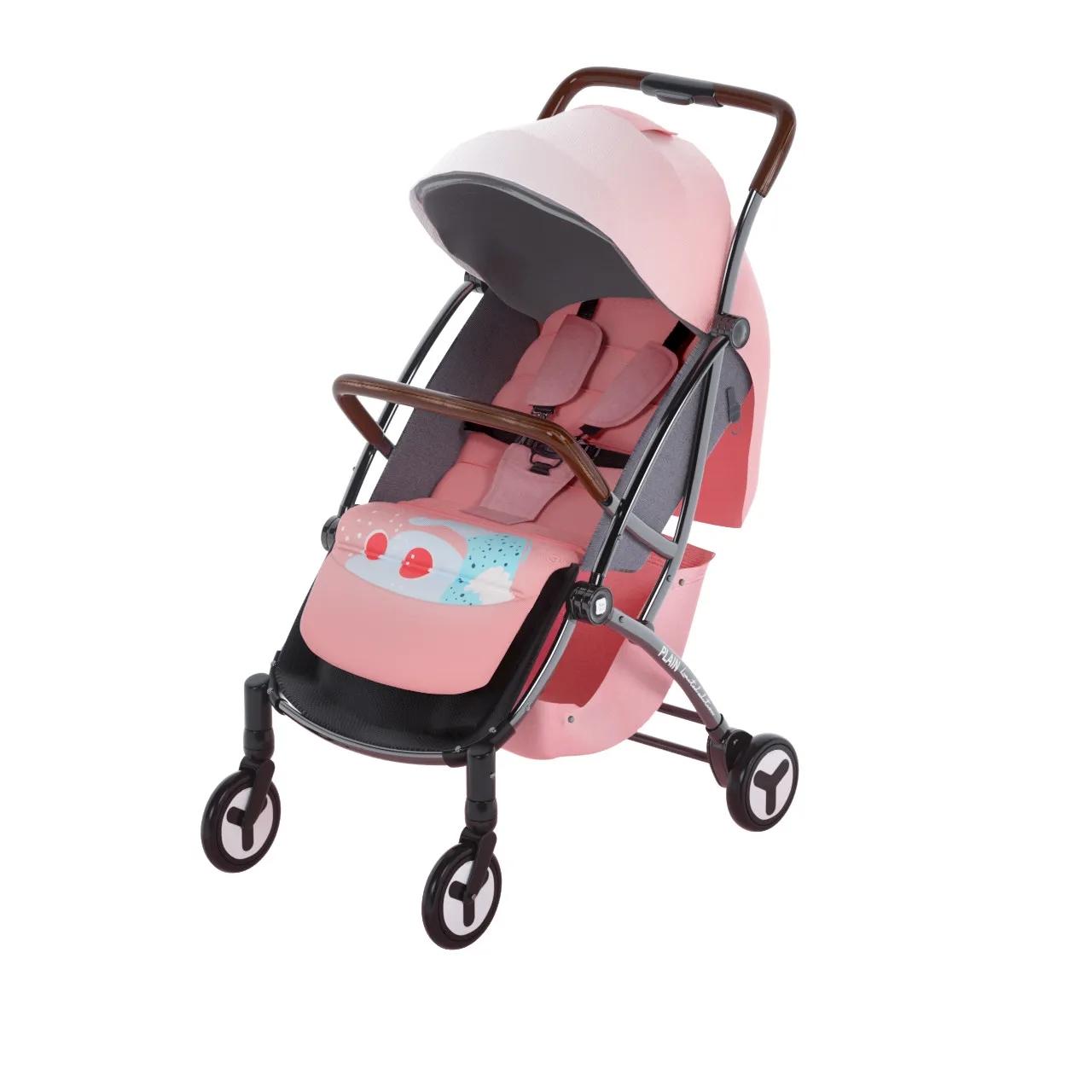 Kinderwagen geht aus, faltbarer Kinderwagen, zusammenklappbarer, kompakter und tragbarer Kinderwagen mit einem Knopf für 1 bis 3 Jahre, großer, geräumiger Kinderwagen 66*30*47cm hellrosa