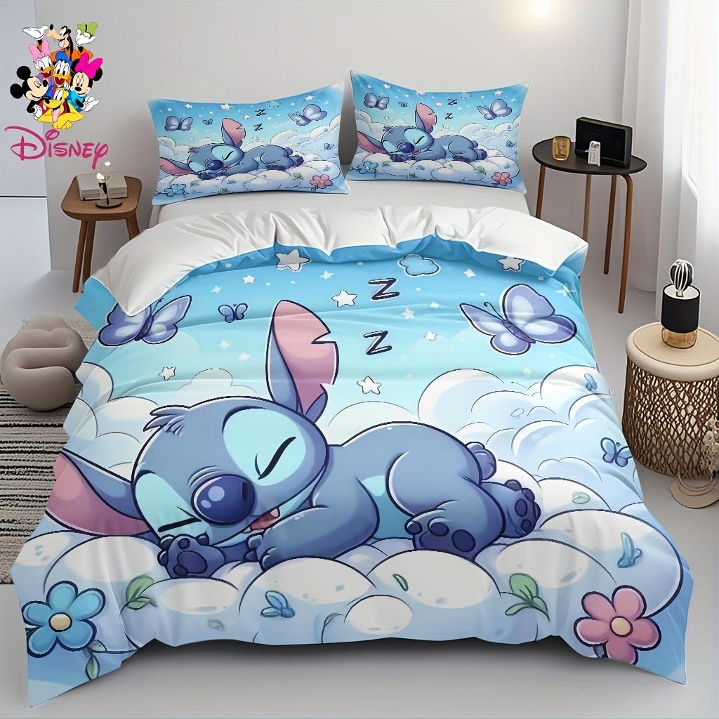 Stitch Bedrucktes Schlafzimmer Bettwäscheset Bettbezug Weihnachtsgeschenke Komfort Cartoon Mit Kissenbezug für Kinder und Erwachsene AU Double(180*210cm)3pcs