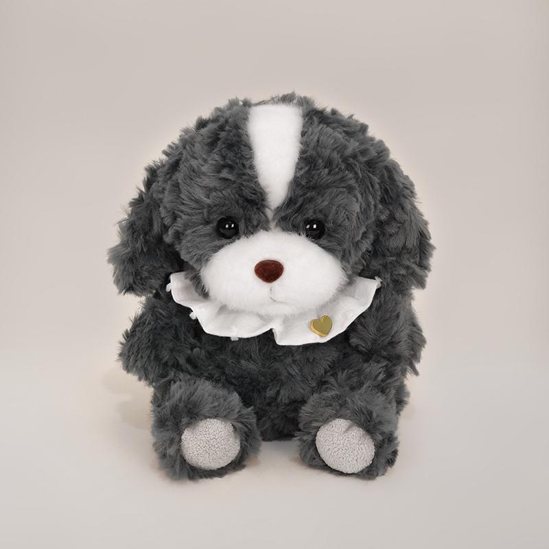 Entzückendes Hunde-Stofftier Weiche Kawaii-Welpenpuppe Cartoon-Tier Kuschelkissen Kawaii-Dekoration Kindergeburtstag Weihnachtsgeschenke 17cm gray