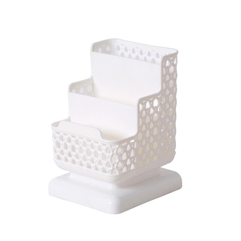 Schule Schreibwaren Make-Up Organizer Desktop Storage Box Container für Kosmetik Schmuck Schreibwaren Pl weiß