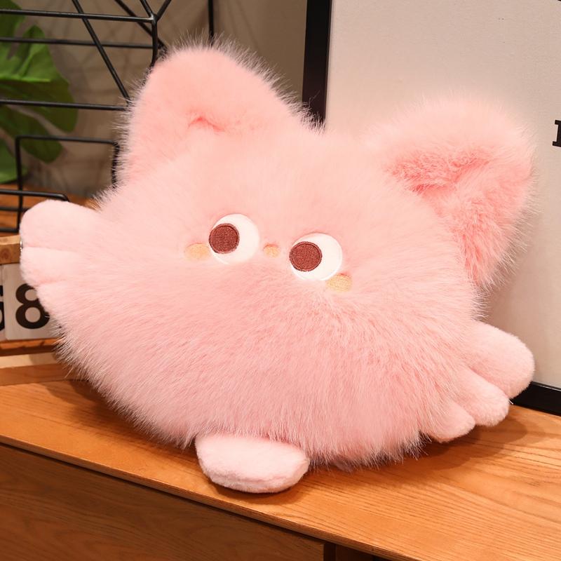 Engelskatze Kissen Niedliche Engelsflügel Katzen Plüschtiere Tierpuppe Weiche Plüschtiere Sofa Bett Lendenkissen Für Heimdekoration 45x35cm