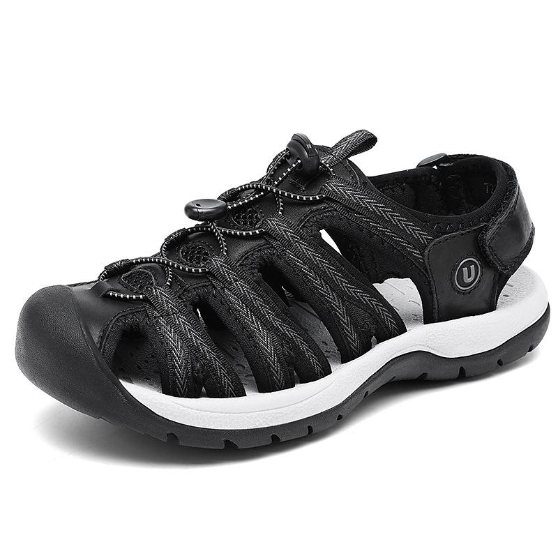 Sommer Leder Damen Sandalen Bequeme Gladiator Sandalen Designer Sneaker Leichte Outdoor Damen Strand Sandalen 40 schwarz