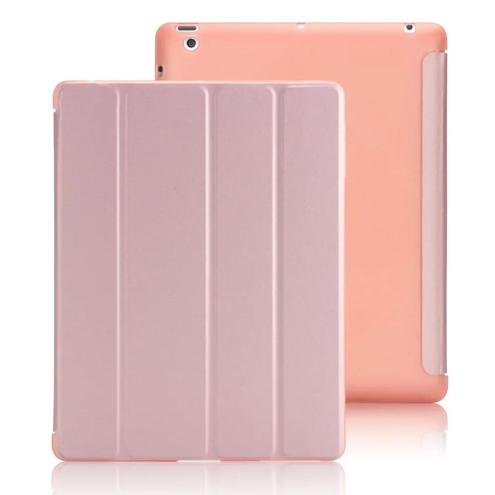 Für iPad 2 3 4 Hülle Leder Flip Cover für iPad 2 Hülle A1396 Smart Stand Halter Funda für iPad 4 Hülle A1458 A1460 rose gold