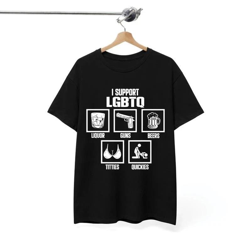 Ich unterstütze LGBTQ Shirt, Lustiges Meme Shirt, 100% Baumwolle Unisex Shirt, Trendiges Shirt, 2XL