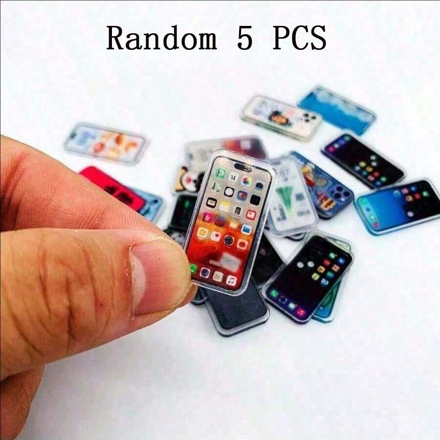 5/10/20 Stück Mini-Handymodell. Simulations-Handy. Miniatur-Handy-Ornament. Handy-Ornamentmodell. Puppenhaus-Telefonzubehör Mini Mobile Phone Model (random Pattern) 5pcs bunt