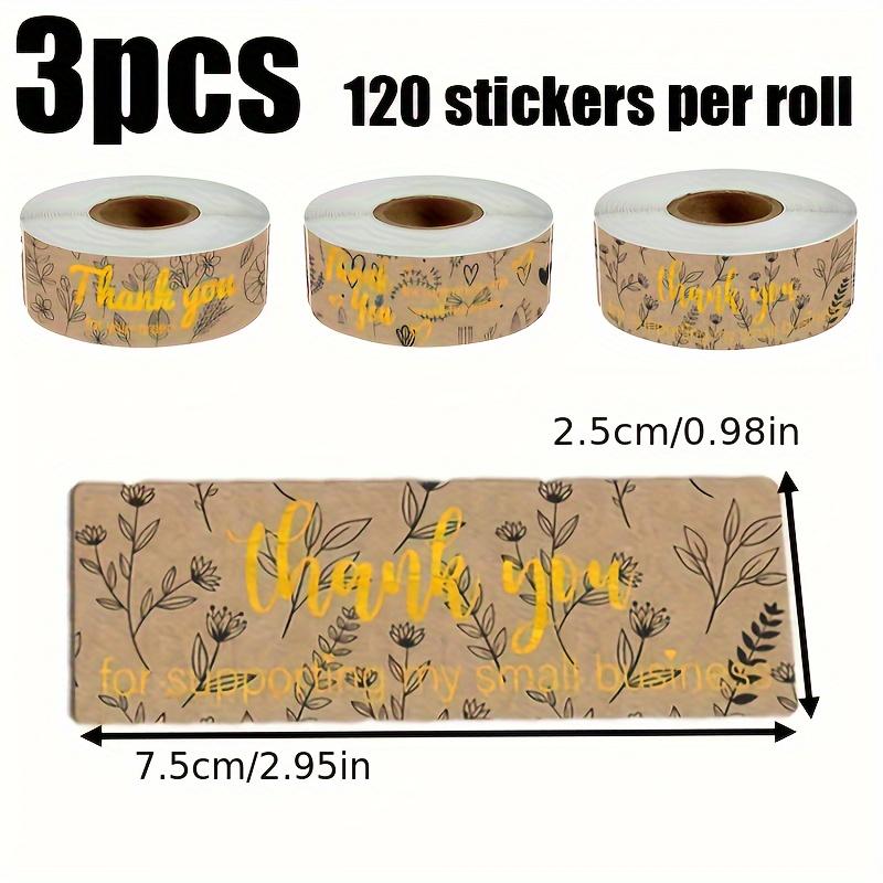 3 Stück Dankeschön-Aufkleber aus Kraftpapier, rechteckig, für Schreibwaren, Design, rechteckige Aufkleber, Siegeletiketten für kleine Unternehmen, Dankeschön-Aufkleber 3pcs