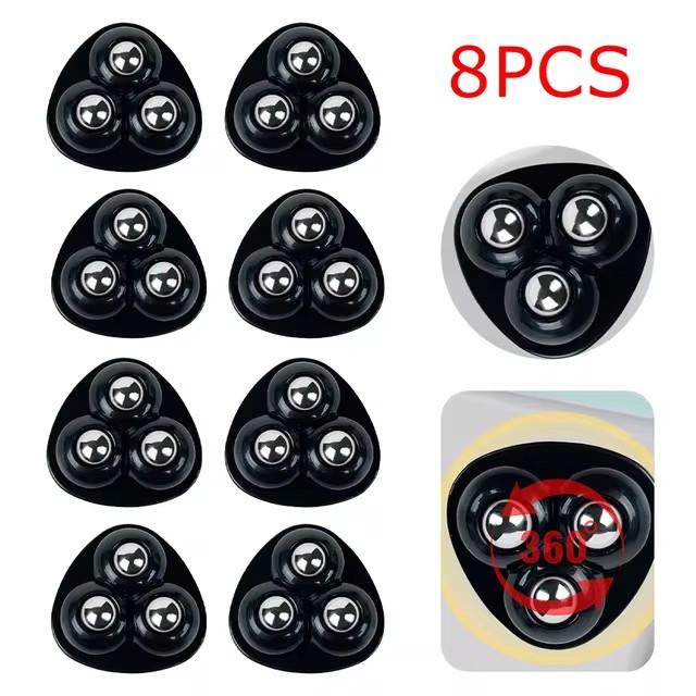 Rollen für Küchengeräte, 4/8 Stück, Tragkraft, klebrige Möbelrollen, Räder, verschleißfeste Gleiter für Kleingeräte im Haushalt 8pcs schwarz