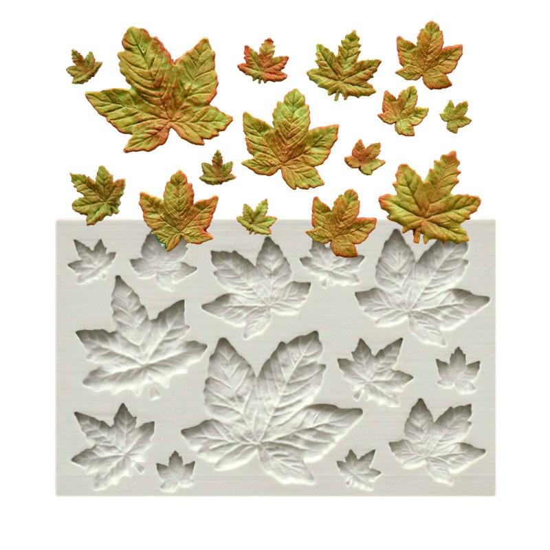 1Pcs Ahorn/Rose Blätter Silikon Form Fondant Form Kuchen Cecorating Werkzeuge Cupcakes Backen Gumpaste Form Werkzeuge Maple Leaves