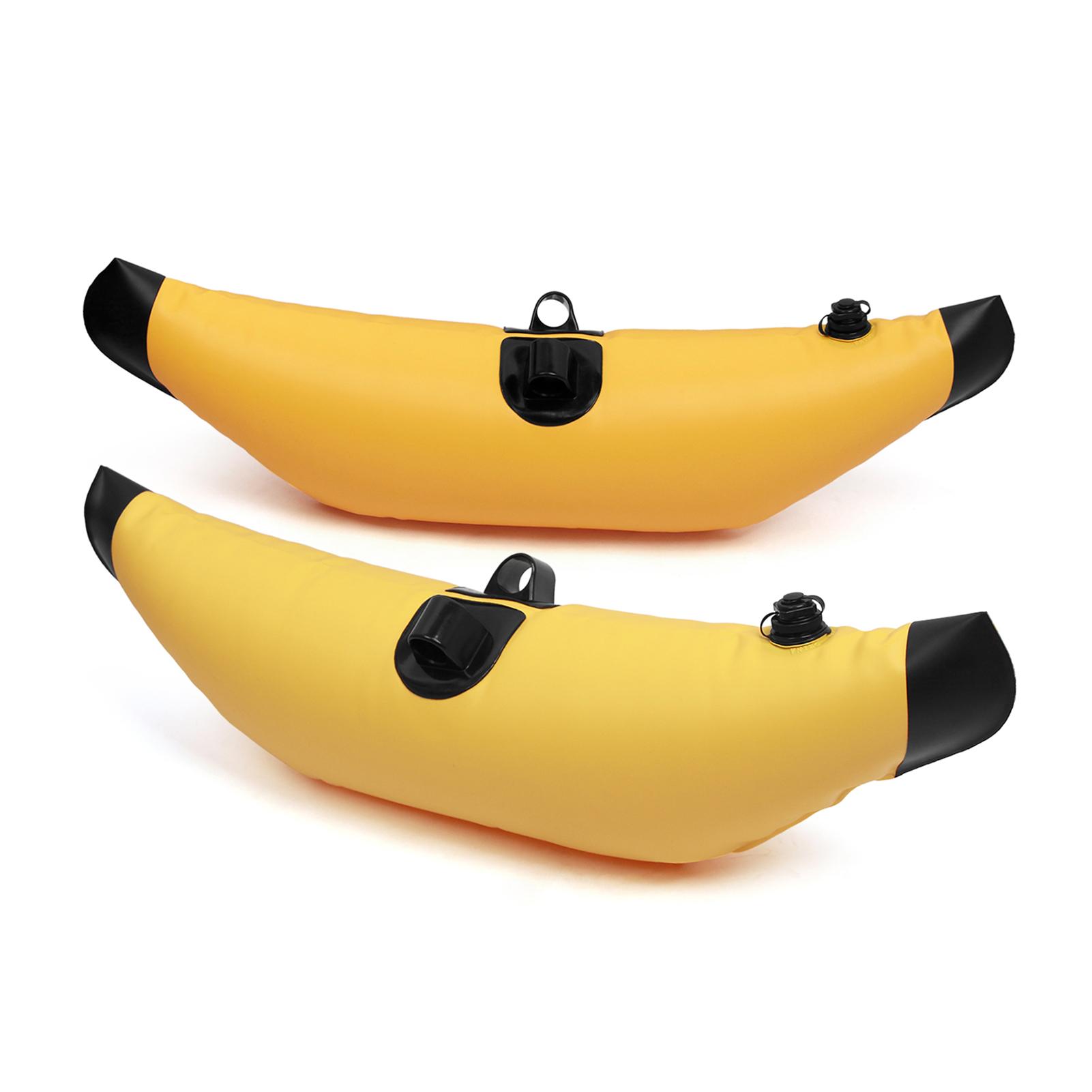 2 Stück Kajak PVC aufblasbarer Auslegerschwimmer Kajak Boot Angeln Stehender Schwimmer Stabilisator gelb