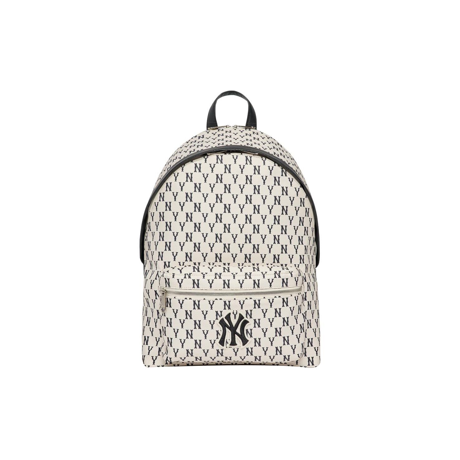 MLB New York Yankees Vintage Floral Großes Logo Kapazität Polyester Rucksack Unisex Rucksack Schwarz Weiß 3ABKM102N-50CRD Black White