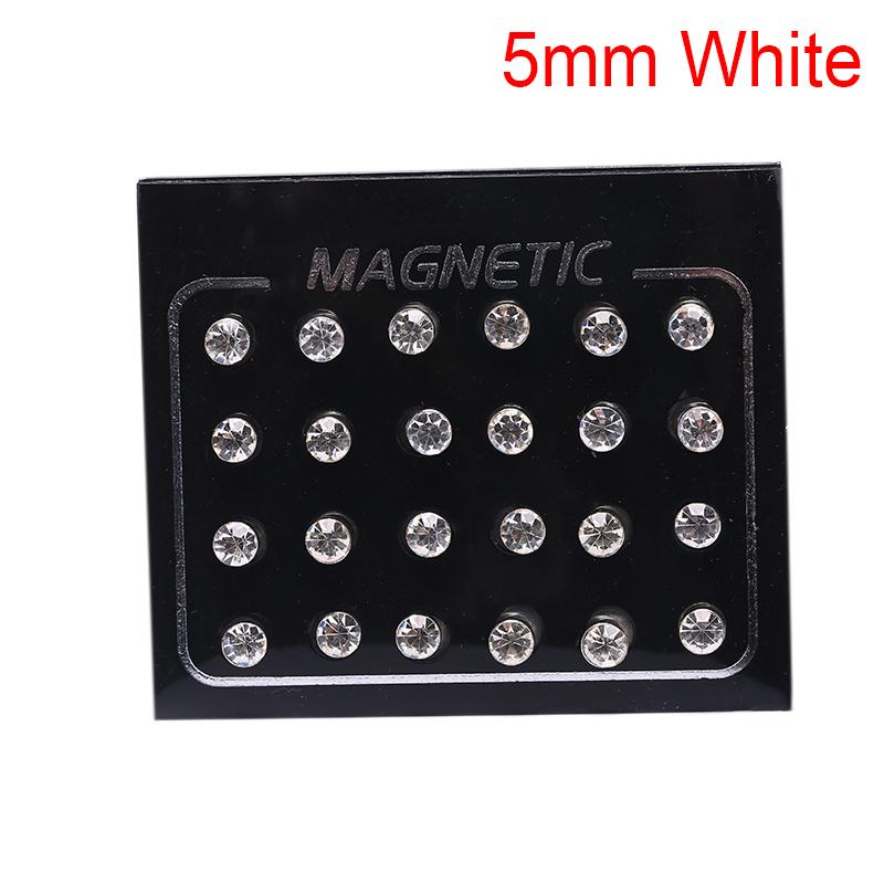 24 Teile/satz Magnetische Nicht-Piercing Clip Runde Ohrstecker Schmuck 5mm weiß