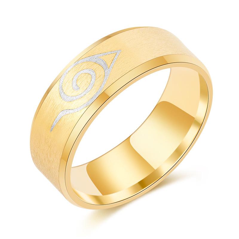 Anime Naruto Titan Stahl Ring Edelstahl Schmuck Ring 6 gold