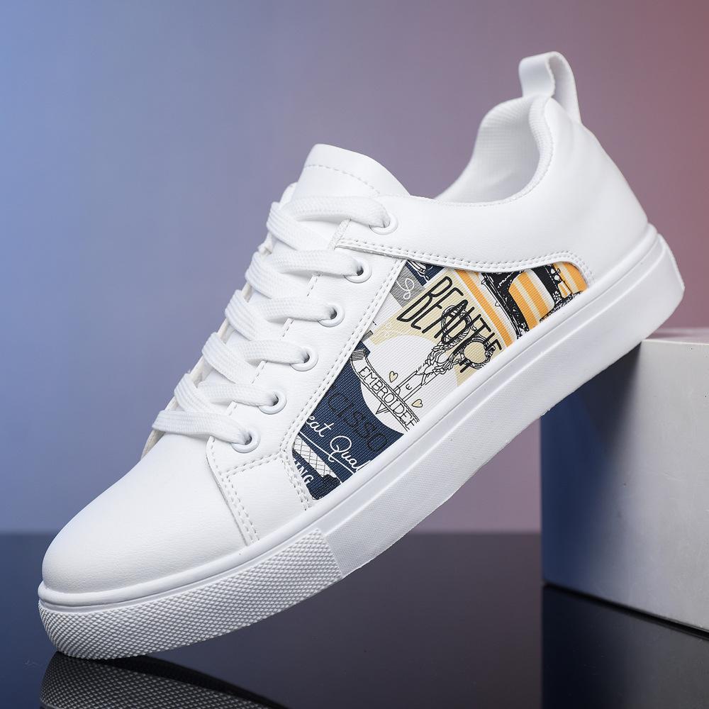 Übergröße 47 48 Herren Leder-Sneakers Herbst 2024 Neuankömmling Gittermuster Jungen Freizeit Lederschuhe Herren Plateau-Sneakers CN46(insole 280mm