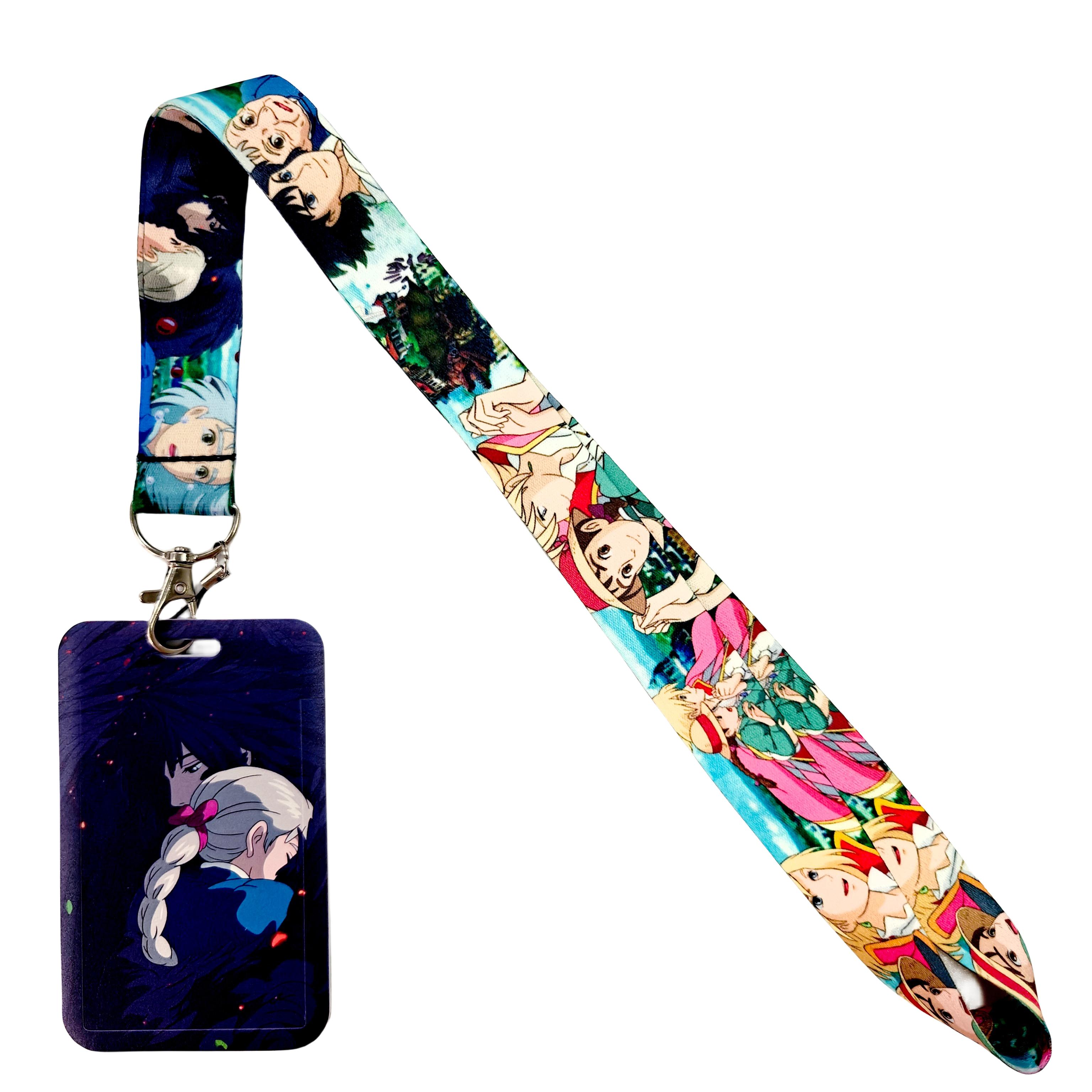 Anime Lanyard Japanisches Manga Nackenband für Schlüssel Ausweiskarte Handy-Träger Abzeichenhalter Aufhängeseil Schlüsselanhänger Zubehör Geschenke black