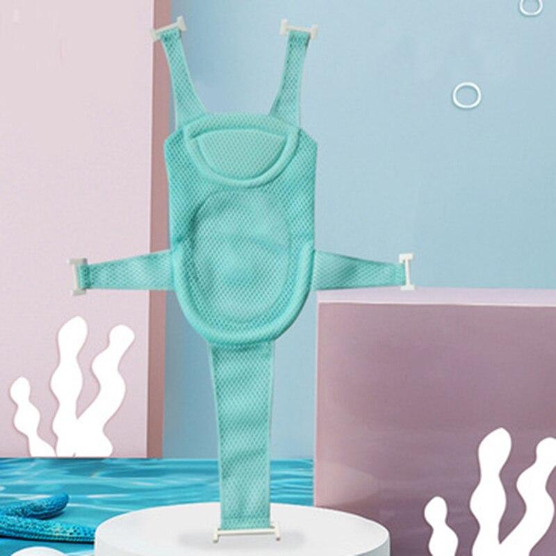 Neugeborenen Verstellbare Badewanne Kissen Sitzkissen Baby Dusche Rack Anti-slip Baby Bad Net Matte Kinder Badewanne Dusche Wiege bett Sitz blau