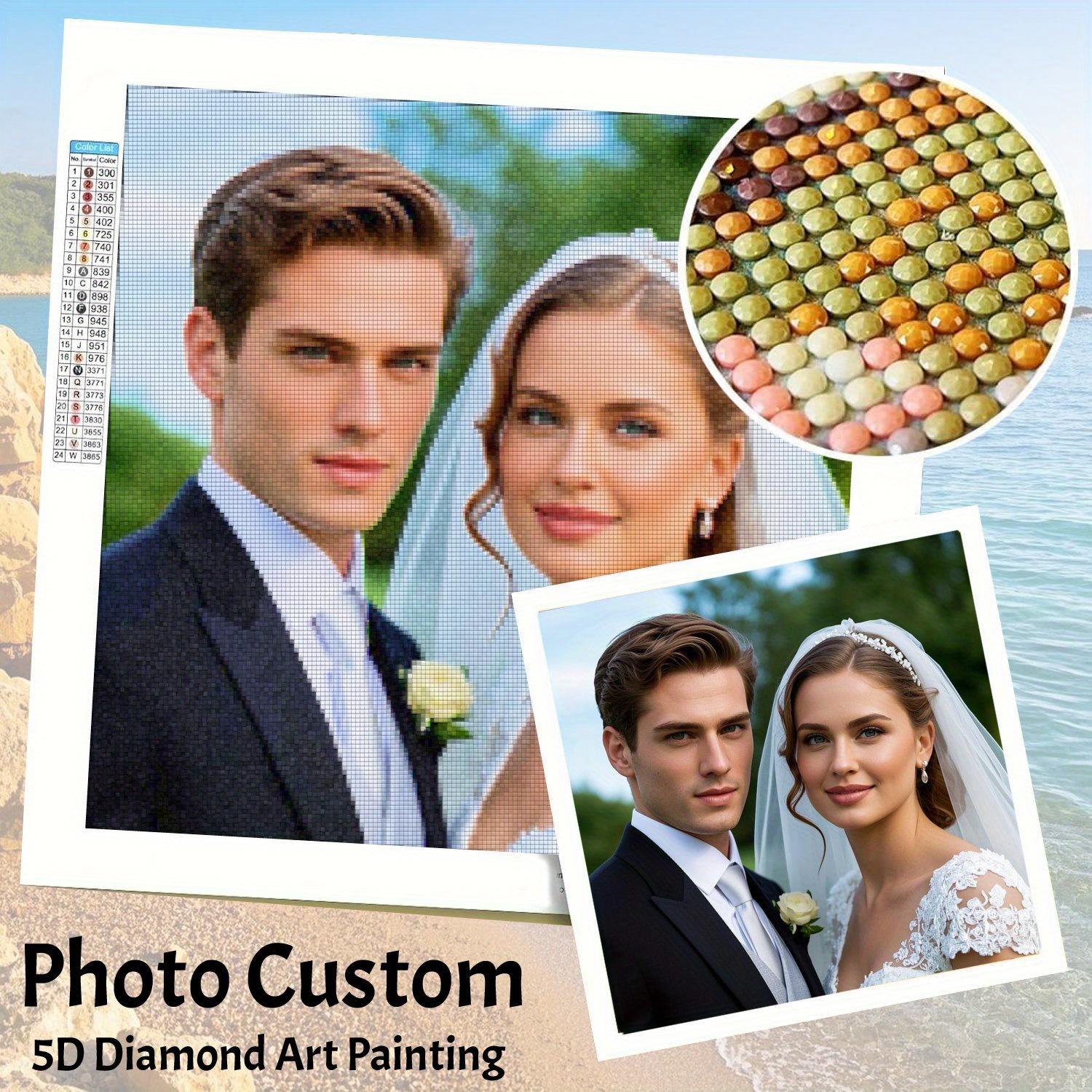 Benutzerdefiniertes Diamond Art Malen - Malen nach Zahlen Set für Erwachsene, Personalisierte Diamond Art Kits, Individuelle Geschenke für Heimdekoration, Runde Steine 25x25 brown