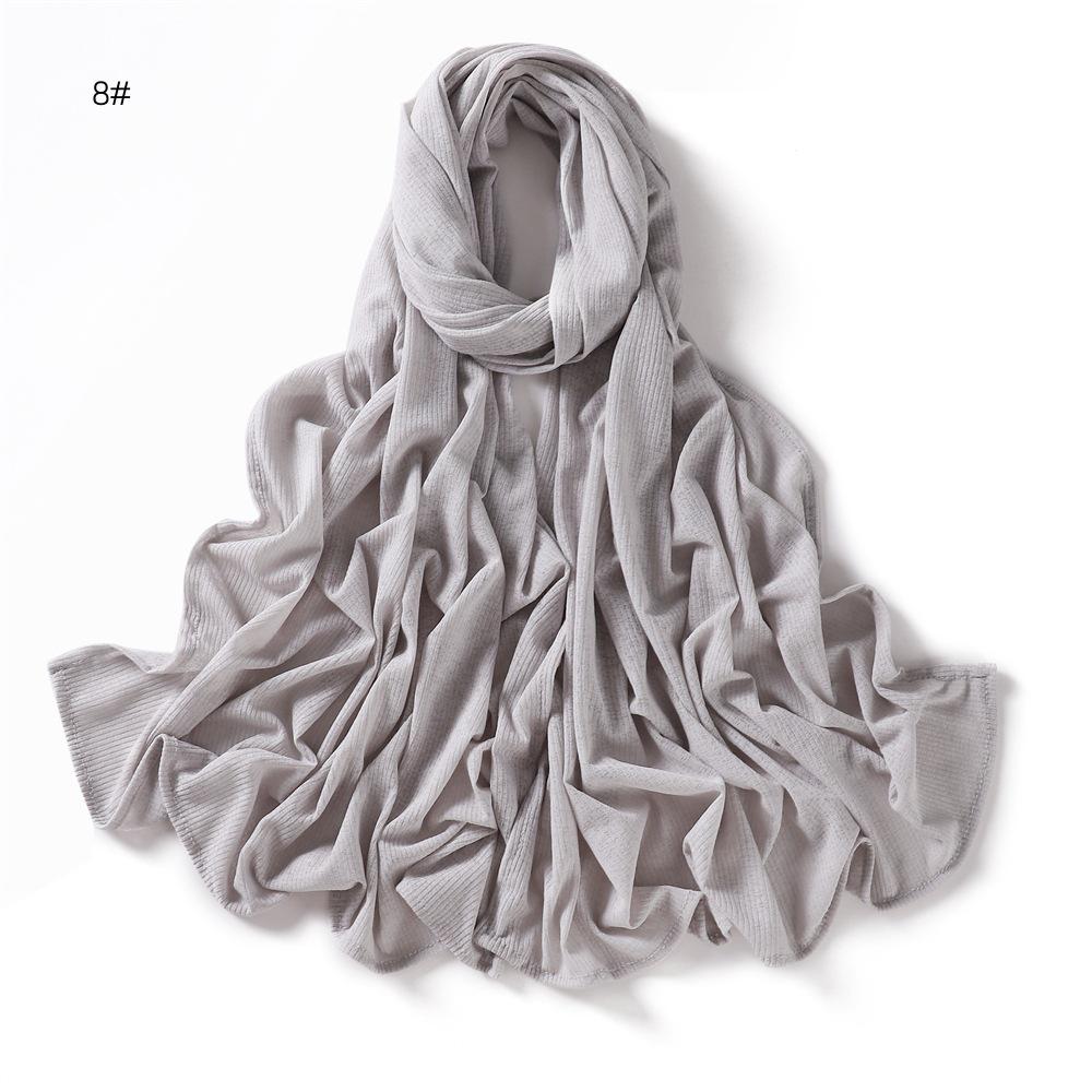 Elastischer, atmungsaktiver Hijab-Schal aus einfarbigem und gestreiftem Jersey
