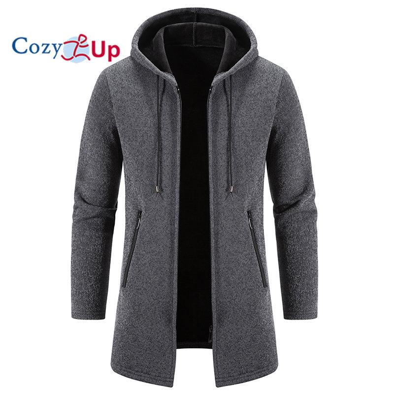 Cozy Up Herren-Pullover, Strickjacke, Reißverschluss, Pullover, Jacke, gestrickt, einfarbig, mit Kapuze, stilvoll, Outdoor, Zuhause, Bekleidung, Winter, Herbst XXXL