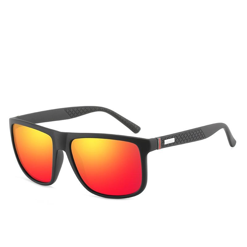 AORON Klassische Design Männer Polarisierte Sonnenbrille Bunte Film Fahren Gläser Outdoor Angeln Reiten Radfahren Sonnenbrille rot/schwarz