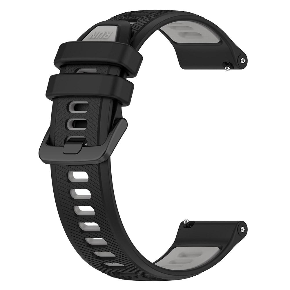 18mm 20mm 22mm Uhrenarmband für Garmin Forerunner 265 265S Zweifarbiges Silikonarmband für Garmin Venu SQ Venu 2 3S 22mm (Forerunner 265) schwarz/grau