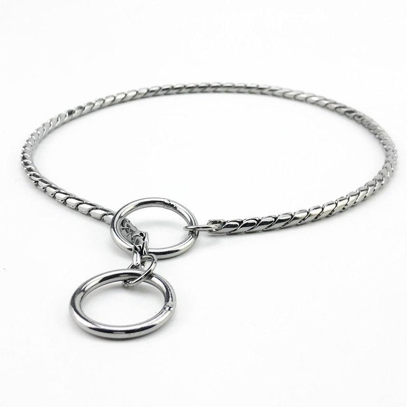 Hochbelastbares Hunde-Würgehalsband Slip Hunde P-Kette Schlangenhalsband Plattiert Rostfrei Hundetrainingshalsbänder für Kleine Große Hunde Schwarz/Gold 28IN(70CM) white