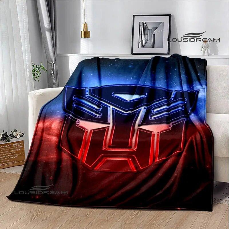 T-Transformers Cartoon Bedruckte Decke, Picknickdecke, warme Decke, Flanell, weiche, gemütliche Decke, Heimreisedecke, Geburtstagsgeschenk 75cm x 90cm