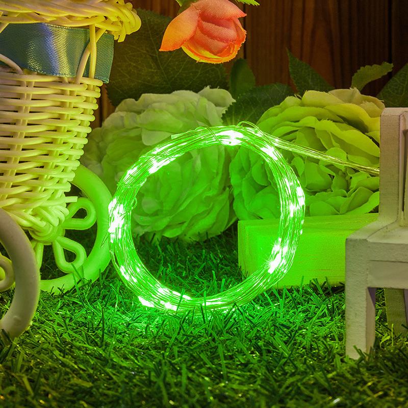 Batteriebetriebene Weihnachtshochzeits-Party-Dekoration, Girlande, Party-Dekoration für drinnen und draußen, Lichterkette mit Batteriefach, LED, 3 x AA 5M grün