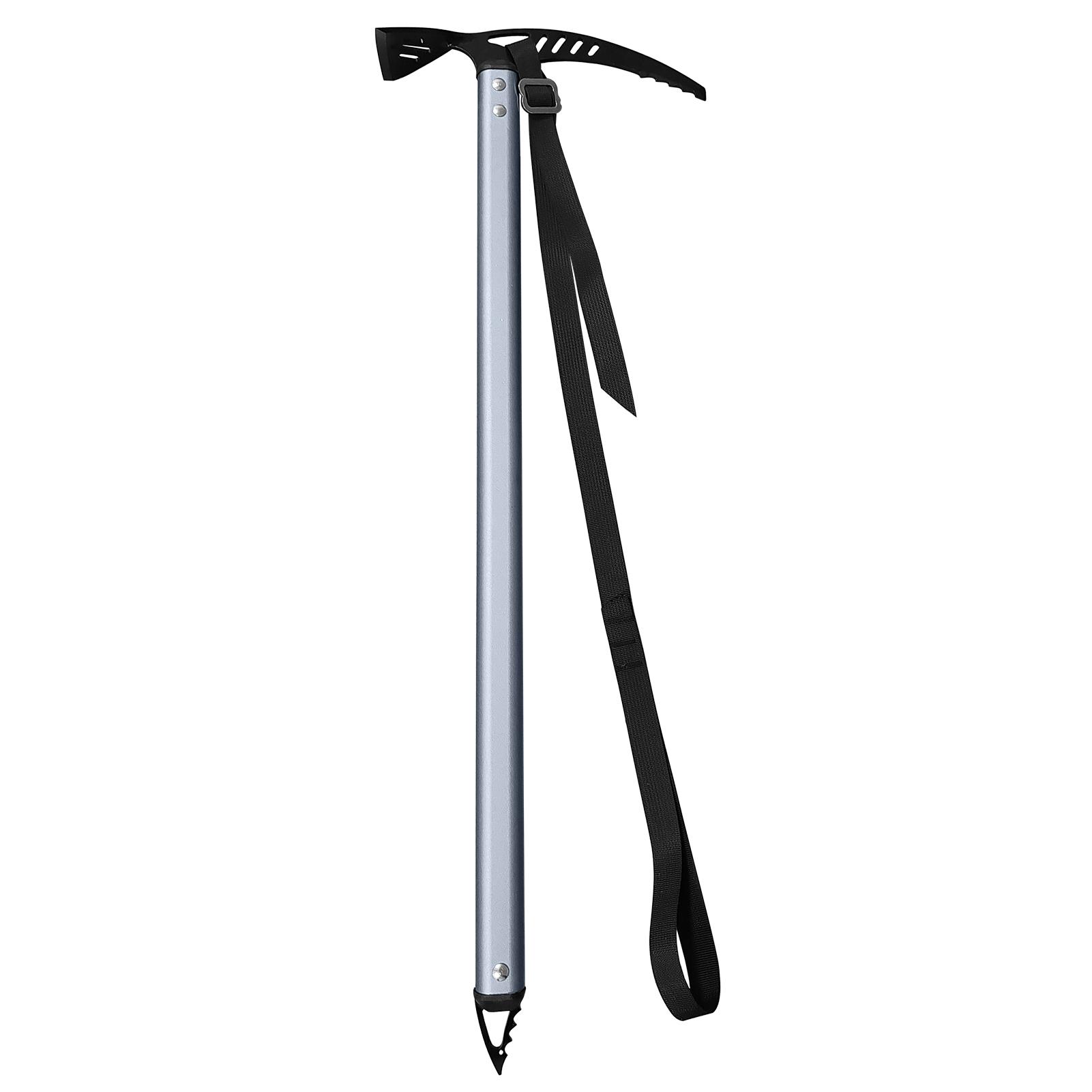 Outdoor-Camping-Eispickel aus Aluminiumlegierung, Bergsteigeraxt, 70 cm, Spazierpickel für Camping grau