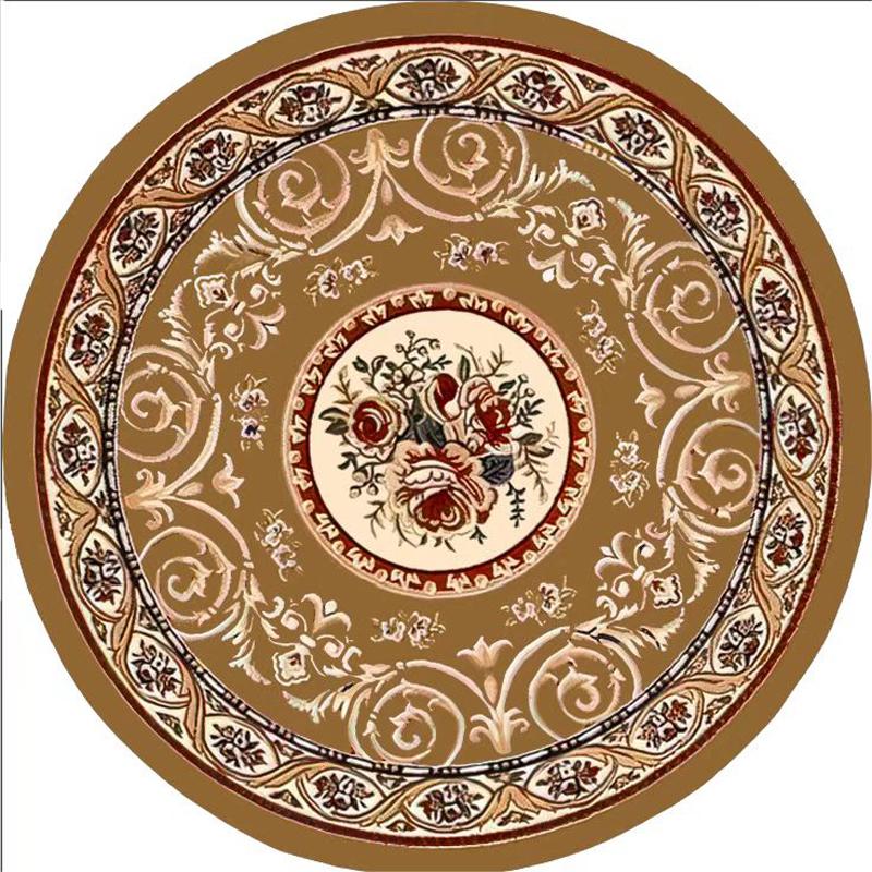 Runde, kurzflorige europäische Teppiche für Wohnzimmer, Schlafzimmer und Schlafzimmer – rutschfeste Teppiche, dicke Fußmatten 160x160cm