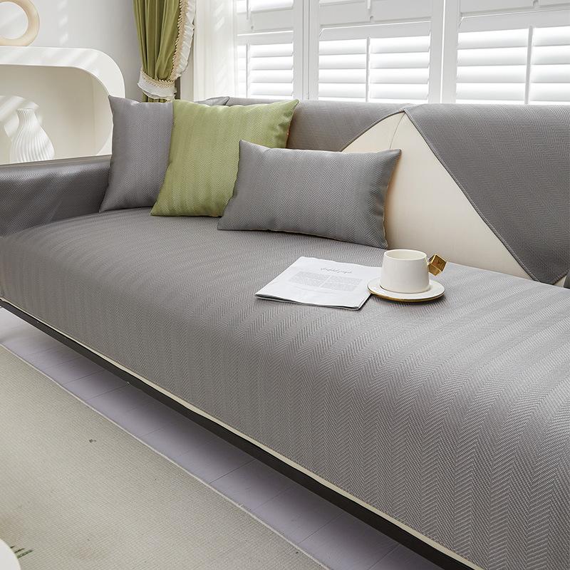 Sommer Eis Seide Sofa Kissen Vier Jahreszeiten Universell Rutschfest Sofa Abdeckung Wohnzimmer Kühl Erfrischend Sofa Abdeckung Einfarbige Kissen 70x70cm 1pcs